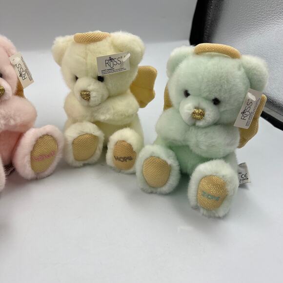 Vintage Russ Berrie & CO Small Plush Angel Teddy Bears Lot 4 Hope Joy Love Peace - Picture 11 of 11